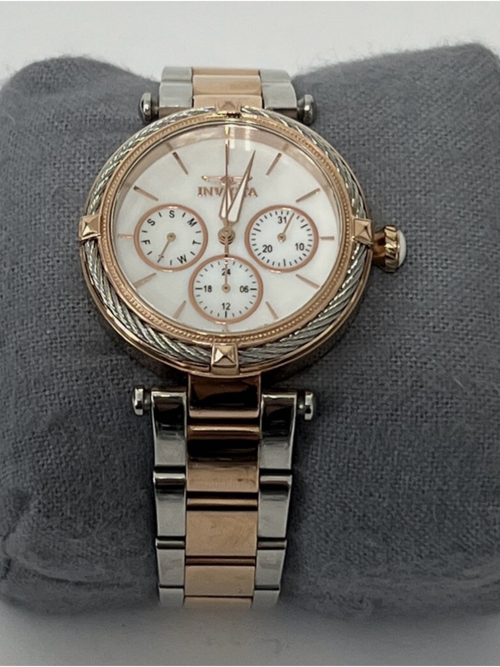 Invicta Women’s Two-Tone Rose Gold and Silver Chronograph Bracelet Watch